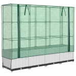 vidaXL Strat înălțat cu husă de seră, aspect ratan, 160x40x138 cm