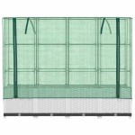 vidaXL Strat înălțat cu husă de seră, aspect ratan, 160x40x138 cm