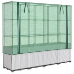 vidaXL Strat înălțat cu husă de seră, aspect ratan, 160x40x153 cm