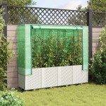 vidaXL Strat înălțat cu husă de seră, aspect ratan, 160x40x153 cm