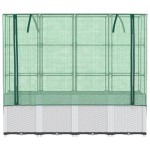 vidaXL Strat înălțat cu husă de seră, aspect ratan, 160x40x153 cm