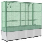 vidaXL Strat înălțat cu husă de seră, aspect ratan, 160x40x153 cm