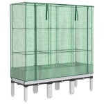 vidaXL Strat înălțat cu husă de seră, aspect ratan, 120x40x140 cm