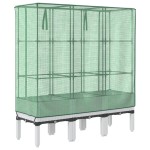 vidaXL Strat înălțat cu husă de seră, aspect ratan, 120x40x140 cm