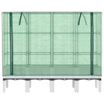 vidaXL Strat înălțat cu husă de seră, aspect ratan, 160x40x140 cm