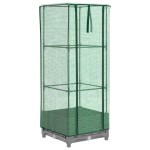 vidaXL Strat înălțat cu husă de seră, aspect ratan, 40x40x123 cm