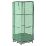 vidaXL Strat înălțat cu husă de seră, aspect ratan, 40x40x123 cm
