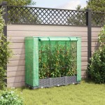 vidaXL Strat înălțat cu husă de seră, aspect ratan, 120x40x123 cm