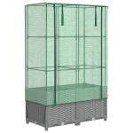 vidaXL Strat înălțat cu husă de seră, aspect ratan, 80x40x138 cm vidaXL Strat înălțat cu husă de seră, aspect ratan, 80x40x138 cm