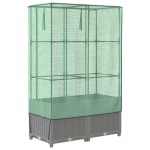vidaXL Strat înălțat cu husă de seră, aspect ratan, 80x40x138 cm vidaXL Strat înălțat cu husă de seră, aspect ratan, 80x40x138 cm
