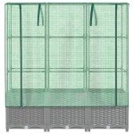 vidaXL Strat înălțat cu husă de seră, aspect ratan, 120x40x138 cm
