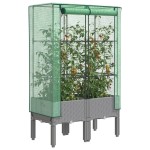 vidaXL Strat înălțat cu husă de seră, aspect ratan, 80x40x140 cm vidaXL Strat înălțat cu husă de seră, aspect ratan, 80x40x140 cm