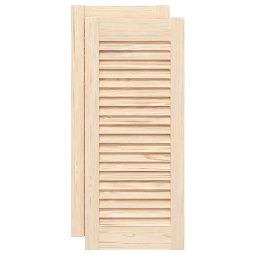 vidaXL Uși de dulap design lambriu, 2 buc., 69x29,5 cm, lemn masiv pin