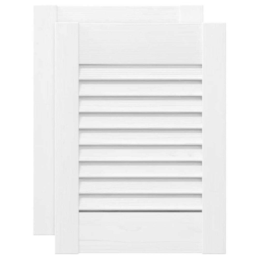 vidaXL Uși de dulap design cu lavră 2 buc Alb 39,5x29,5 cm