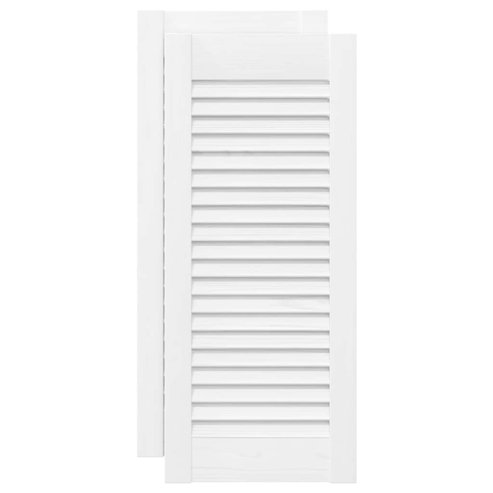 vidaXL Uși de dulap design cu perioare 2 buc Alb 61,5x29,5 cm