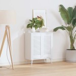 vidaXL Uși de dulap design cu perioare 2 buc Alb 61,5x29,5 cm