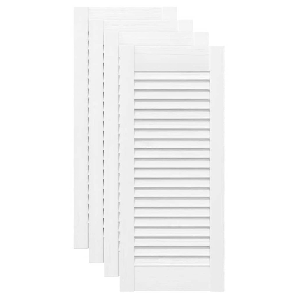 vidaXL Uși pentru dulapuri design cu grilaj 4 buc Alb 69x29,5 cm