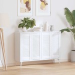 vidaXL Uși pentru dulapuri design cu grilaj 4 buc Alb 69x29,5 cm vidaXL Uși pentru dulapuri design cu grilaj 4 buc Alb 69x29,5 cm