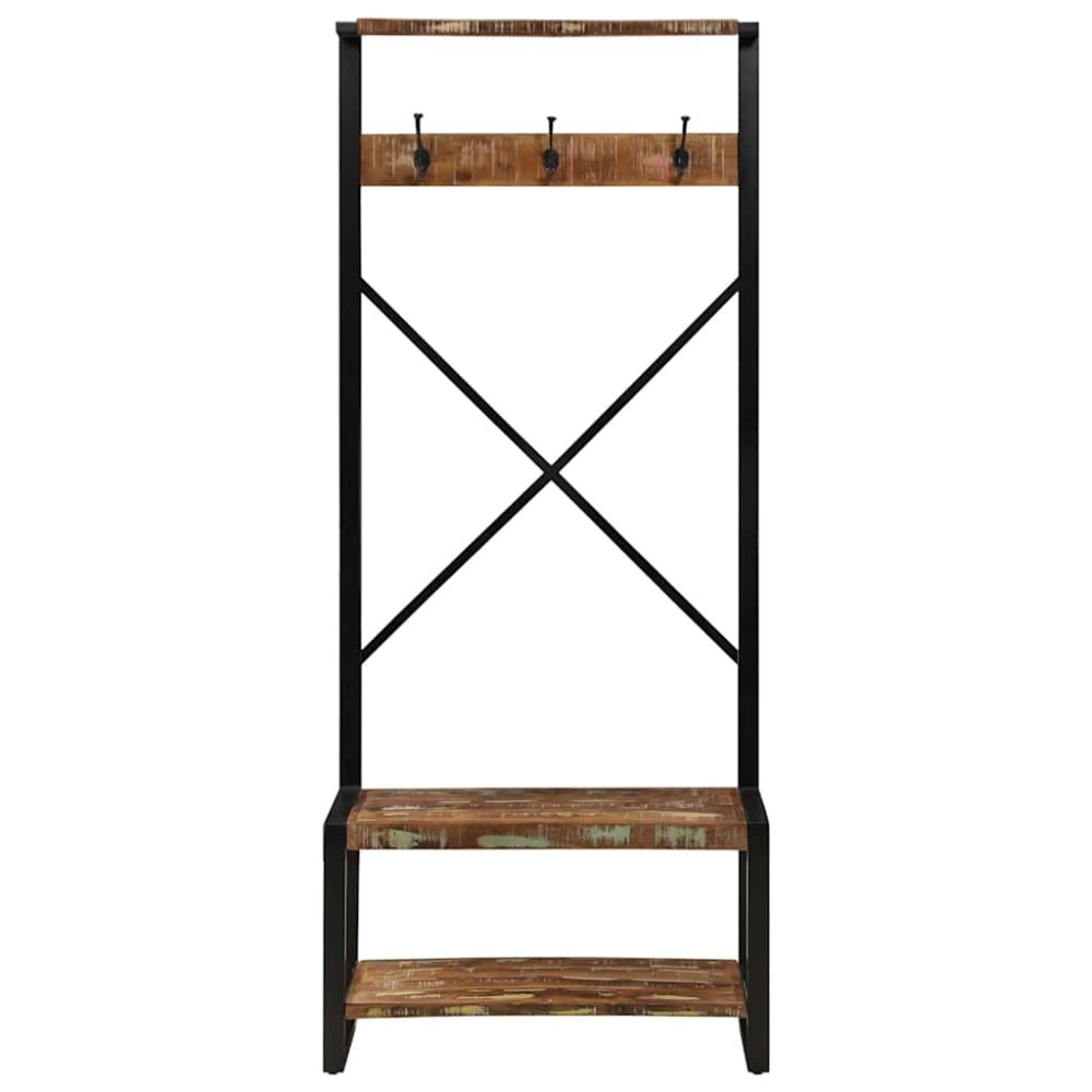 vidaXL Suport pentru haine multicolor 80x40x190cm Lemn masiv recuperat