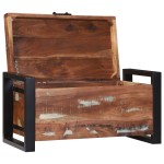 vidaXL Lăzi de depozitare, 60x30x30 cm, lemn masiv prelucrat & metal vidaXL Lăzi de depozitare, 60x30x30 cm, lemn masiv prelucrat & metal
