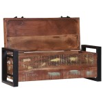vidaXL Lăzi de depozitare, 80x30x30 cm, lemn masiv prelucrat & metal vidaXL Lăzi de depozitare, 80x30x30 cm, lemn masiv prelucrat & metal