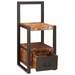 vidaXL Suport pentru Haine cu sertar Multicolour Lemn masiv recuperat