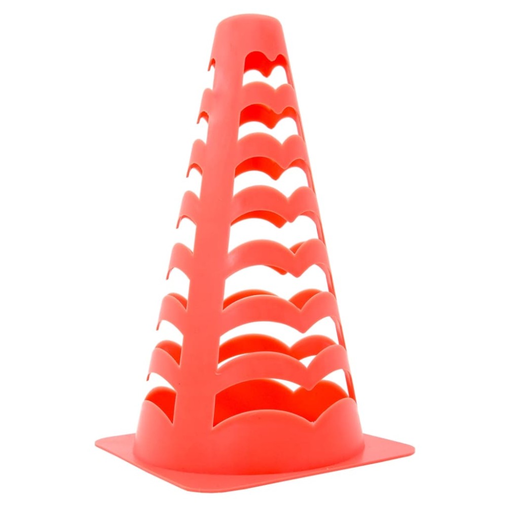 vidaXL Conuri de fotbal, 6 buc., portocaliu, stivuibile, 13x13x22,5 cm