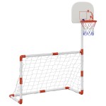 vidaXL Set fotbal și baschet pentru copii cu mingi, 98x50x70 cm
