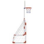 vidaXL Set fotbal și baschet pentru copii cu mingi, 98x50x70 cm
