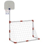 vidaXL Set fotbal și baschet pentru copii cu mingi, 98x50x70 cm