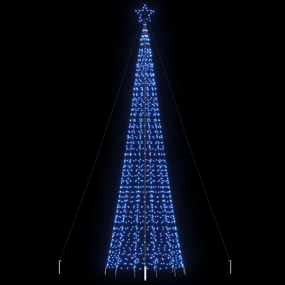 vidaXL Pom de Crăciun LED-uri cu vârfuri 1534 LED-uri Albastru 500 cm
