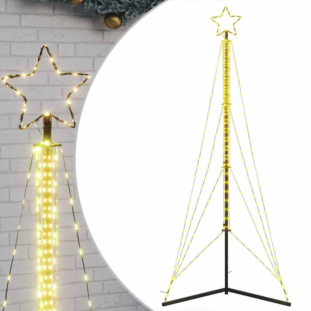 vidaXL Pom de Crăciun LED 483 LED-uri Alb Cald 240 cm