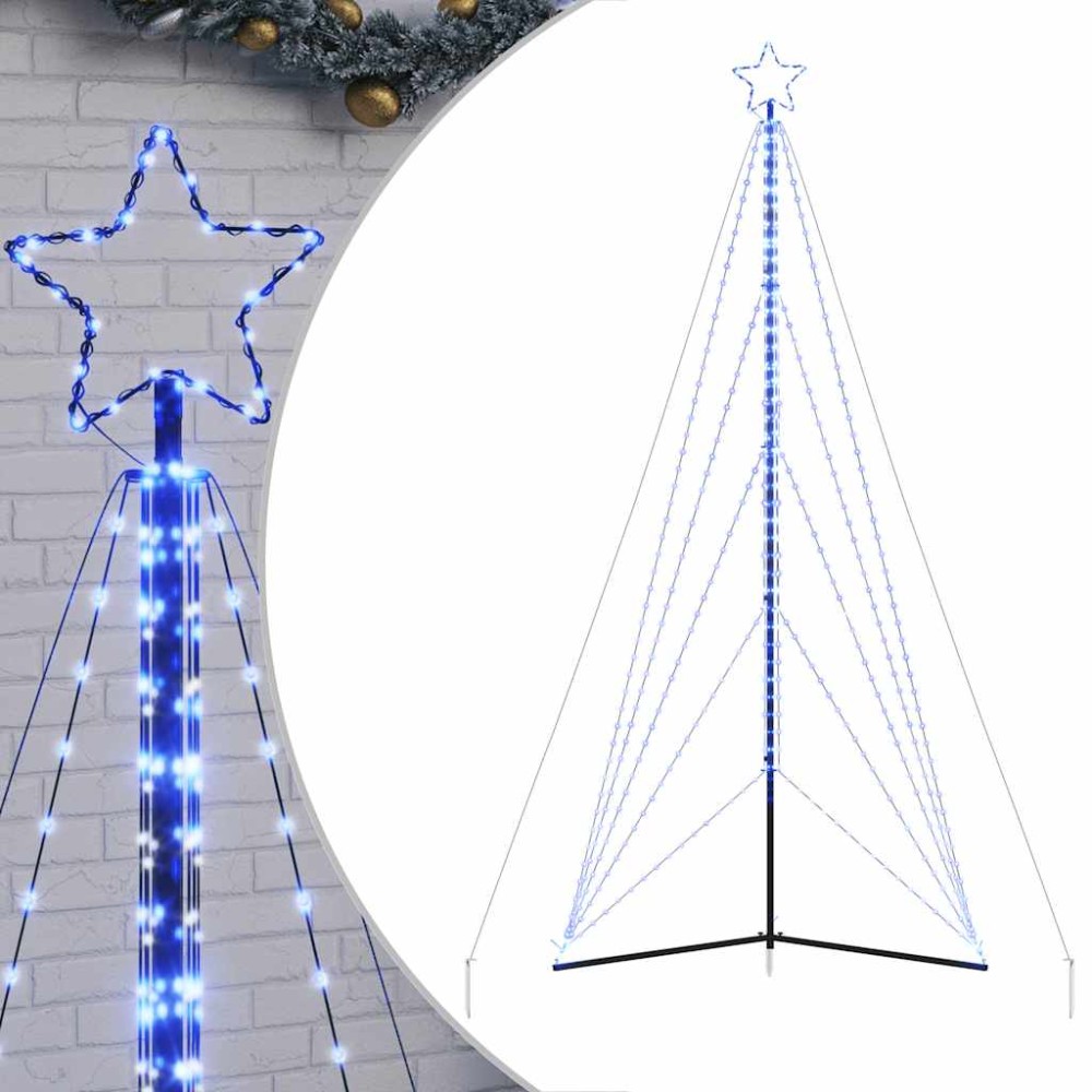 vidaXL Pom de Crăciun LED 615 LED-uri Albastru 404,5 cm
