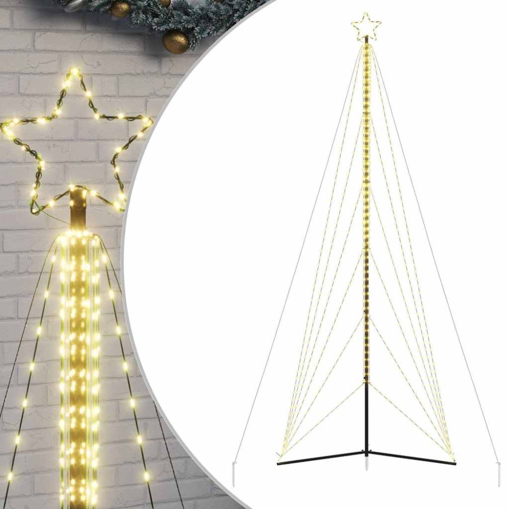 vidaXL Pom de Crăciun LED 861 LED-uri Alb Cald 478 cm