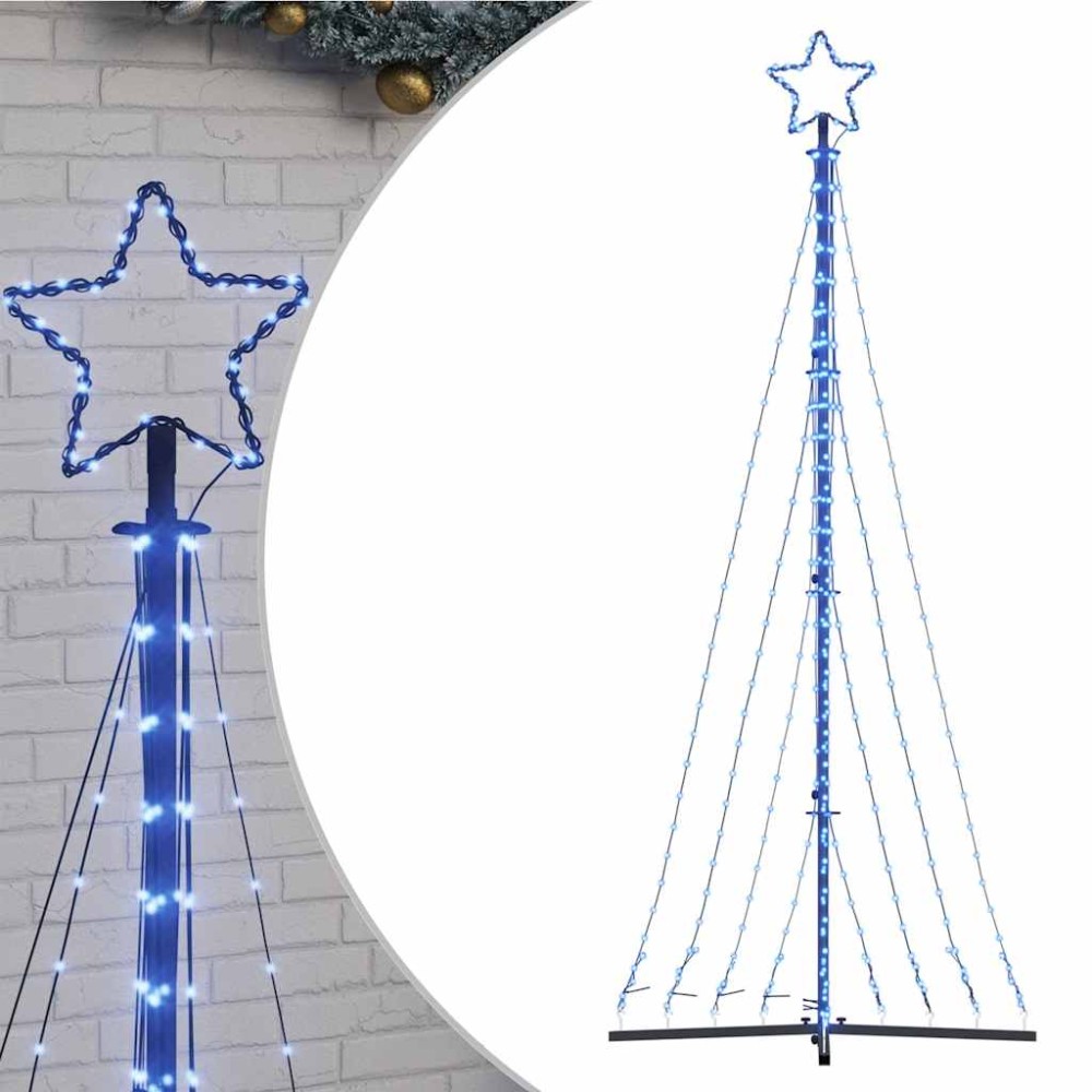 vidaXL Pom de Crăciun LED 447 LED-uri Albastru 249 cm