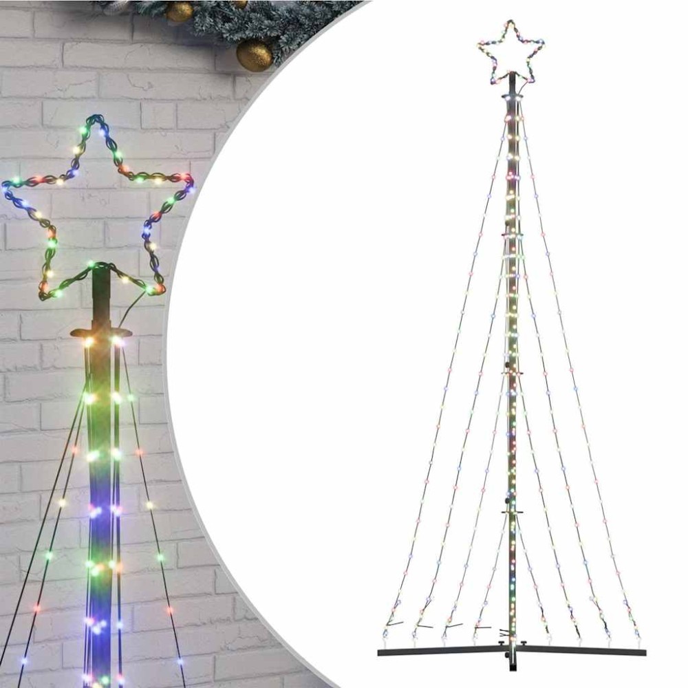 vidaXL Pom de Crăciun LED 447 LED-uri colorate 249 cm