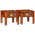 vidaXL Noptiera 2 buc 40x40x36 cm lemn masiv de salcam vidaXL Noptiera 2 buc 40x40x36 cm lemn masiv de salcam