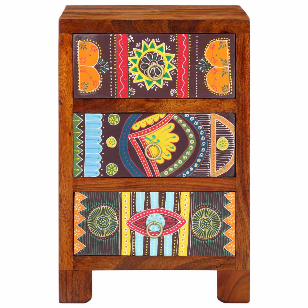 vidaXL Noptiera 40x40x60 cm din lemn masiv de salcam