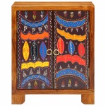 vidaXL Bufetă multicolor 50x35x60 din lemn masiv de salcâm