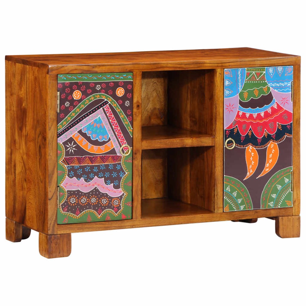 vidaXL Bufetă multicolor 90x35x60 din lemn masiv de salcâm