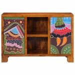 vidaXL Bufetă multicolor 90x35x60 din lemn masiv de salcâm
