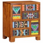 vidaXL Bufetă multicolor 50x35x60 din lemn masiv de salcâm
