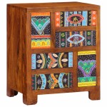 vidaXL Bufetă multicolor 50x35x60 din lemn masiv de salcâm