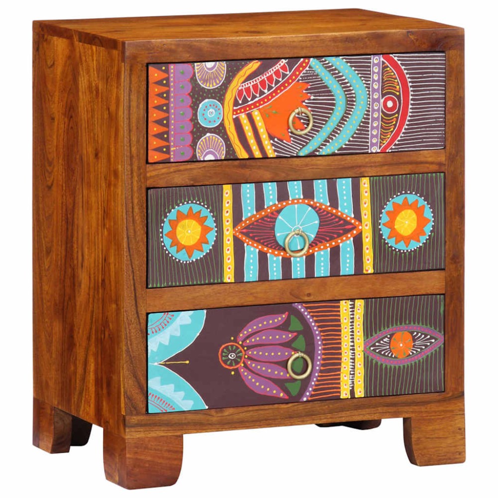 vidaXL Bufetă multicolor 50x35x60 din lemn masiv de salcâm