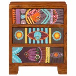 vidaXL Bufetă multicolor 50x35x60 din lemn masiv de salcâm