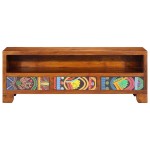 vidaXL Dulap TV multicolor 110x30x40 din lemn masiv de salcam