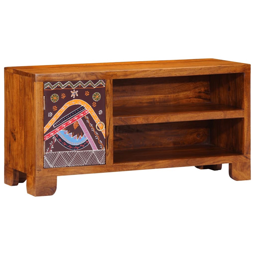 vidaXL Dulap TV multicolor 90x30x45 din lemn masiv de salcam