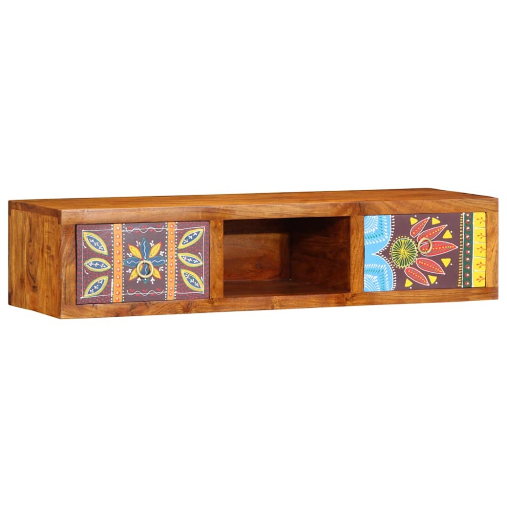 vidaXL Dulap TV de perete multicolor 100x30x22 lemn masiv de salcam