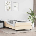 vidaXL Saltea cu arcuri buzunar de copii, crem 80x160 cm textil vidaXL Saltea cu arcuri buzunar de copii, crem 80x160 cm textil
