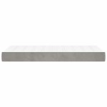 vidaXL Saltea cu arcuri buzunar de copii, gri deschis 80x160cm catifea vidaXL Saltea cu arcuri buzunar de copii, gri deschis 80x160cm catifea
